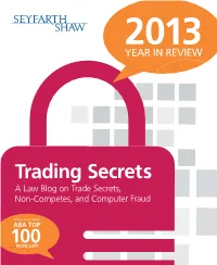 Trading Secrets 2013 Year in Review