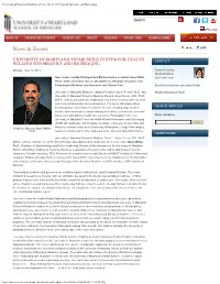 University of Maryland Establishes Center for Health Related Informatics and Bioimaging
