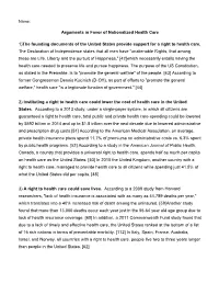 Arguments in Favor of Nationalized Health Care 1)​The Founding