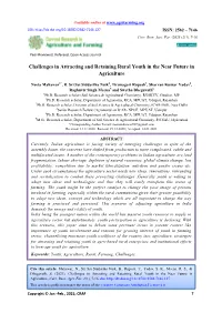Challenges in Attracting and Retaining Rural Youth in the Near Future in Agriculture