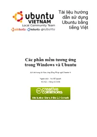 Correspondance Logiciels Windows Ubuntu