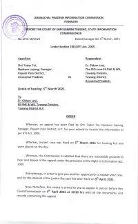 Dated of Hearing :5Th March'2021