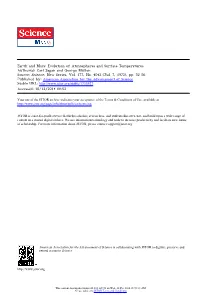 Evolution of Atmospheres and Surface Temperatures Author(S): Carl Sagan and George Mullen Source: Science, New Series, Vol