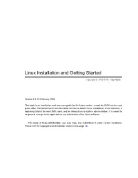 Linux Installation and Getting Started