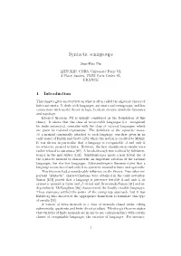 Syntactic Semigroups