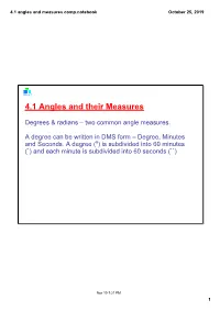 4.1 Angles and Measures Comp.Notebook October 25, 2019