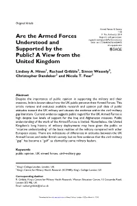 Are the Armed Forces Understood and Supported by the Public?