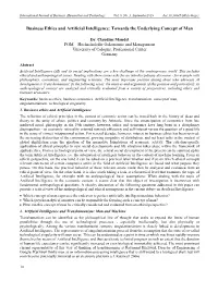 Business Ethics and Artificial Intelligence: Towards the Underlying Concept of Man