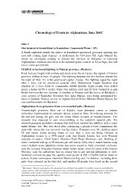 Chronology of Events in Afghanistan, June 2002*