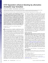CTCF-Dependent Enhancer-Blocking by Alternative Chromatin Loop Formation