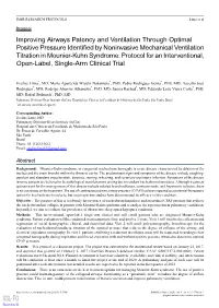 Improving Airways Patency and Ventilation Through Optimal