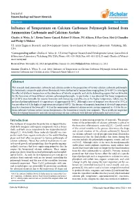Influence of Temperature on Calcium Carbonate Polymorph Formed From