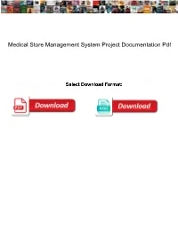 Medical Store Management System Project Documentation Pdf