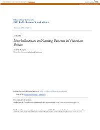 New Influences on Naming Patterns in Victorian Britain Amy M