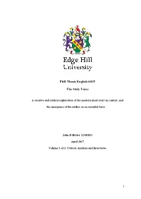 Phd Thesis English 001F the Only Voice