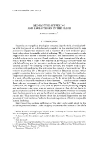 Redemptive Suffering and Paul's Thorn in the Flesh . . . Ronald Russell