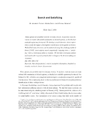 Search and Satisficing 3