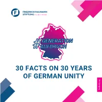 30 Facts on 30 Years of German Unity Imprint