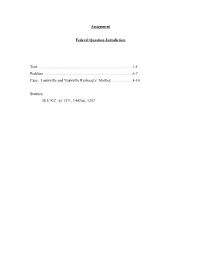 Assignment Federal Question Jurisdiction Text