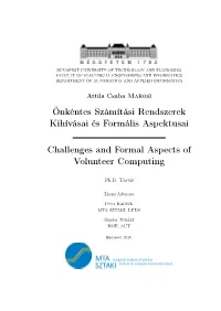 "Challenges and Formal Aspects of Volunteer Computing"
