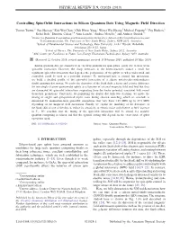 Controlling Spin-Orbit Interactions in Silicon Quantum Dots Using Magnetic Field Direction
