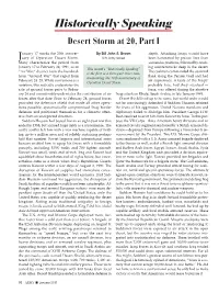Historically Speaking Desert Storm at 20, Part I