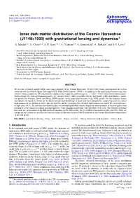 Inner Dark Matter Distribution of the Cosmic Horseshoe (J1148+1930) with Gravitational Lensing and Dynamics?