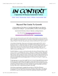 Meadows, Meadows, and Randers - Beyond the Limits to Growth 09/06/03 10:42 AM