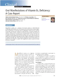 Oral Manifestations of Vitamin B12 Deficiency: a Case Report