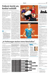 Petkovic Knickt Um, Barthel Verblüfft
