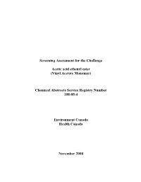 Screening Assessment for the Challenge