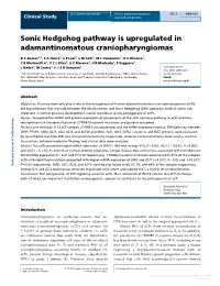 Sonic Hedgehog Pathway Is Upregulated in Adamantinomatous Craniopharyngiomas