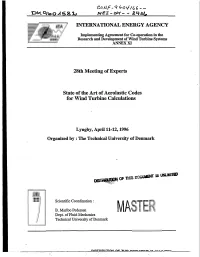 State of the Art of Aerolastic Codes for Wind Turbine Calculations