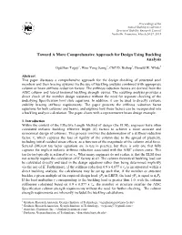 Toward a More Comprehensive Approach for Design Using Buckling Analysis