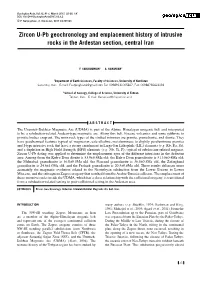 Zircon U-Pb Geochronology and Emplacement History of Intrusive Rocks in the Ardestan Section, Central Iran