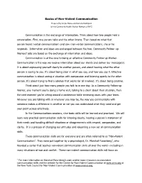 Basics of Non-Violent Communication