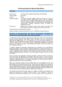 Environmental and Social Data Sheet