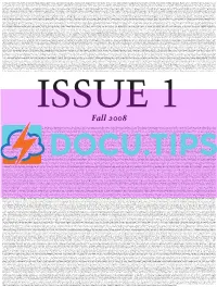 ISSUE 1 Fall 2008