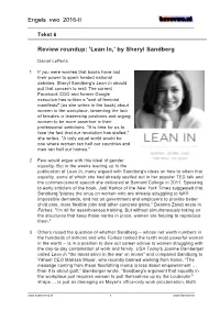 'Lean In,' by Sheryl Sandberg