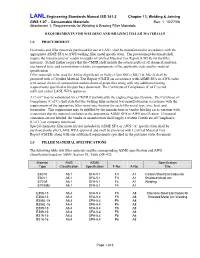 Requirements for Welding and Brazing Filler Materials