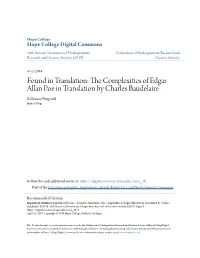 The Complexities of Edgar Allan Poe in Translation by Charles Baudelaire Kellyanne Fitzgerald