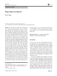 What Ethics for Bioart?