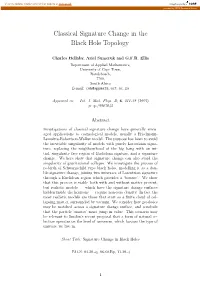 Classical Signature Change in the Black Hole Topology