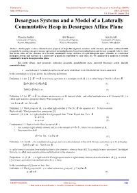 Desargues Systems and a Model of a Laterally Commutative Heap in Desargues Affine Plane