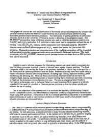 Fabrication of Ceramic and Metal Matrix Composites from Selective