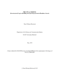 Infrastructural Logic in Building and Operating Systems in Hamilton, Ontario