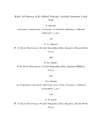 Keck AO Survey of Io Global Volcanic Activity Between 2 and 5 Mu M
