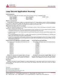 Leap Second Application Anomaly