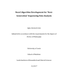'Next- Generation' Sequencing Data Analysis
