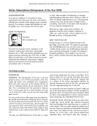 Online Subscriptions Entrepreneur of the Year 2008